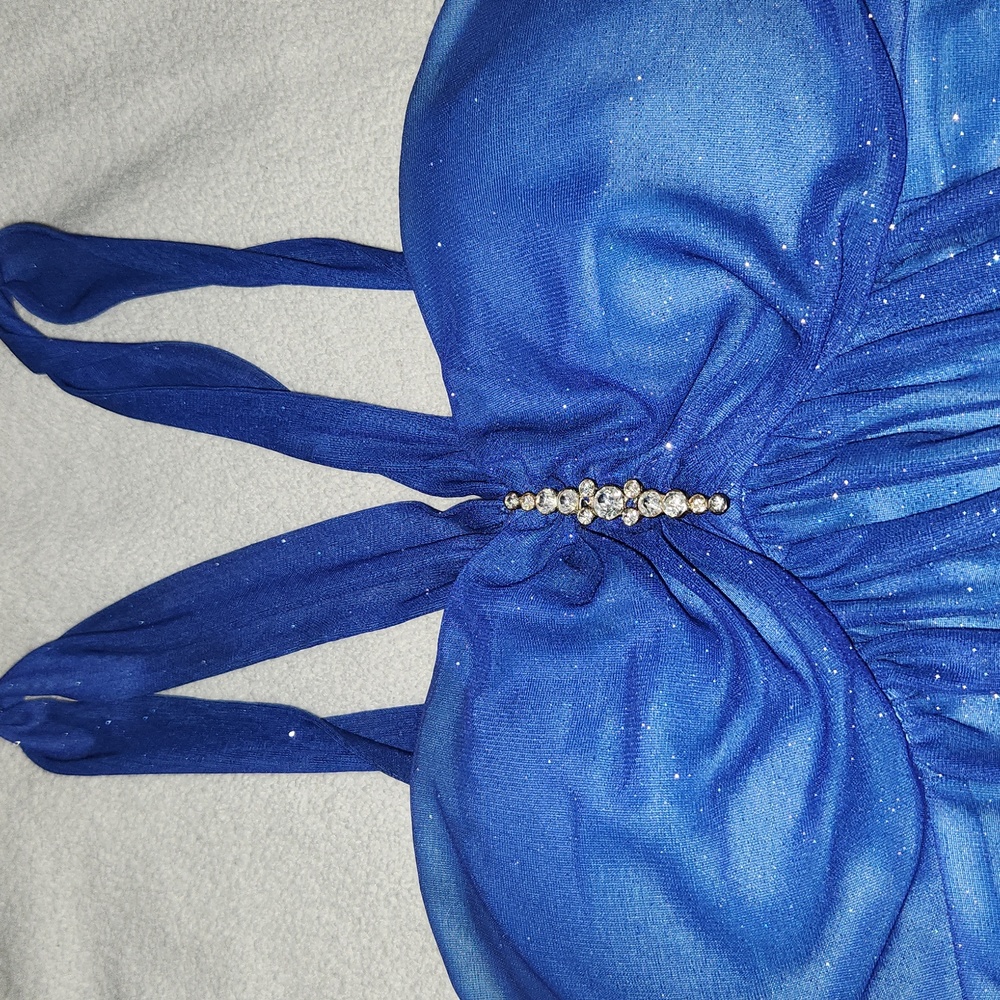Blue sparkly ombre mini dress Size 3/4 - Picture 2 of 4